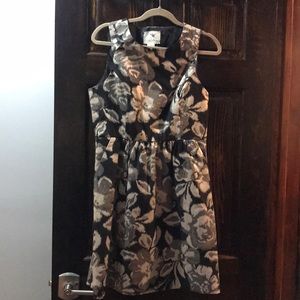 Black, Tan, Silver & Gold Sleeveless Dress